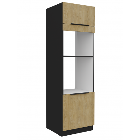 Zabudowa piekarnika i mikrofalówki 60 cm CREMA 60 DPM-210 2F dąb cremona / czarny mat